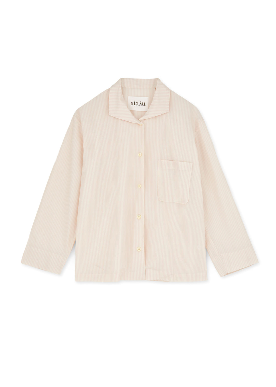 Dame pyjamasjakke i creme hvid bomuld fra Aiayu