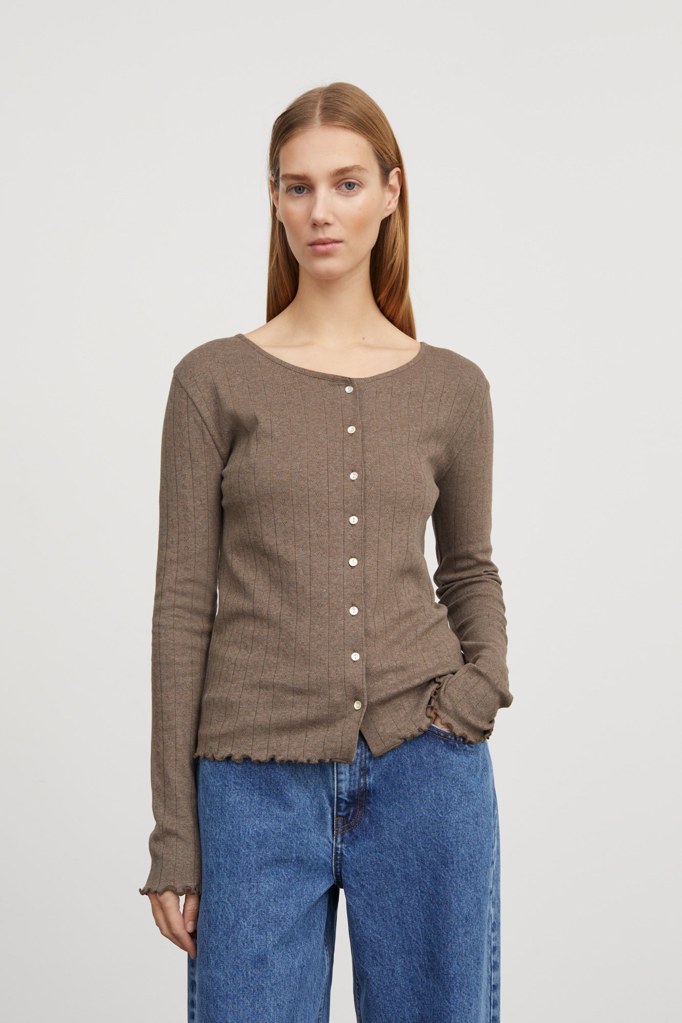 Skall Studio • Edie cardigan (Brown Melange)