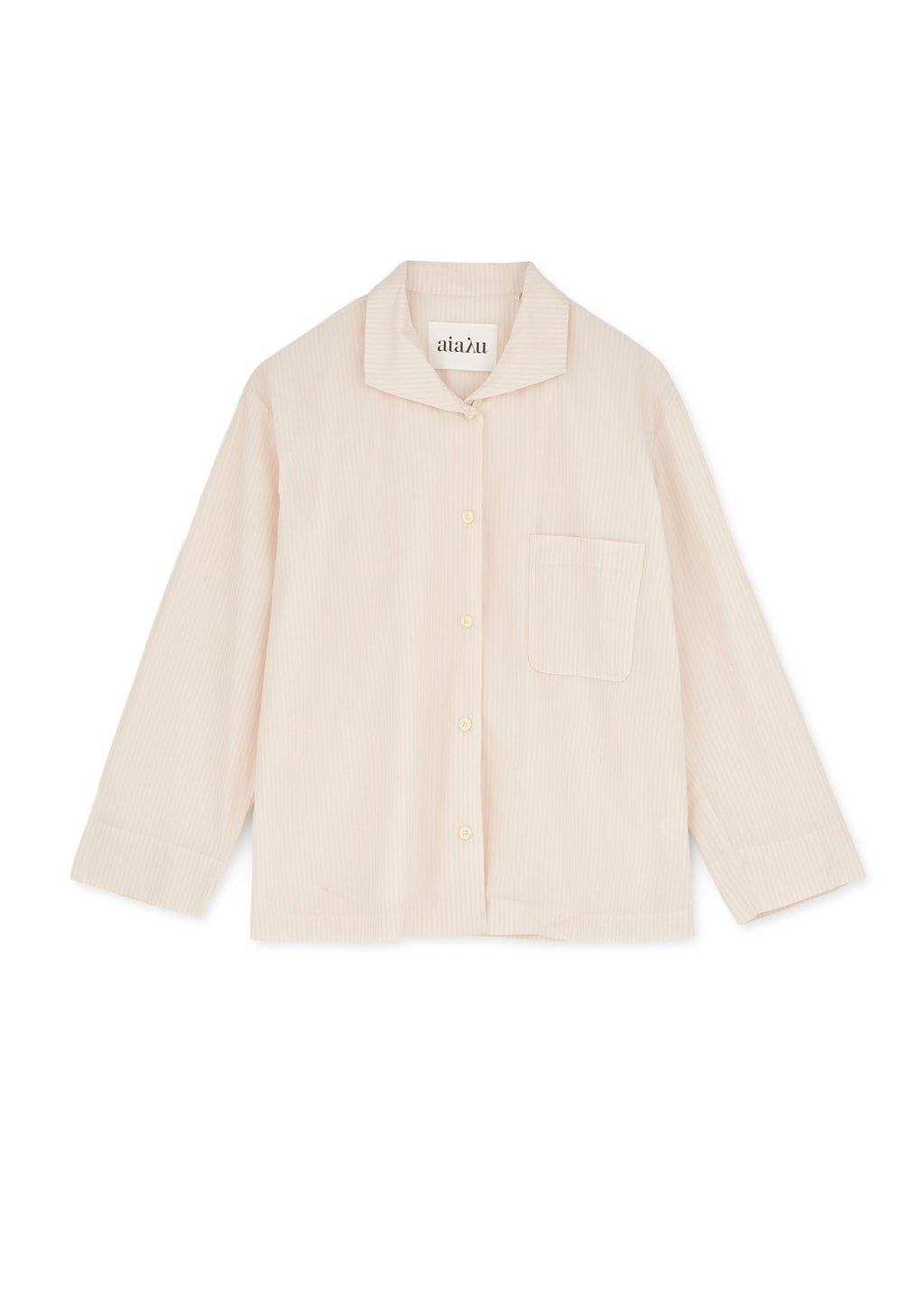 Dame pyjamasjakke i creme hvid bomuld fra Aiayu