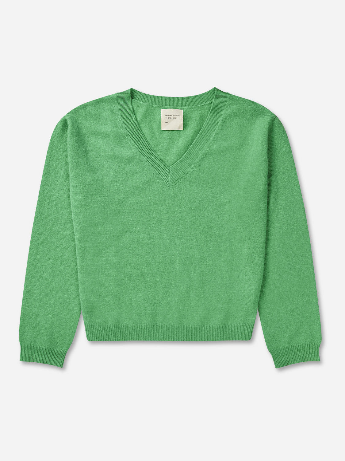 Cashmere boxy v-hals i farven pellegrino