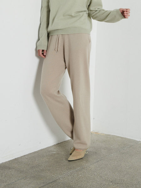 Cashmere straight sweatpants i farven trench