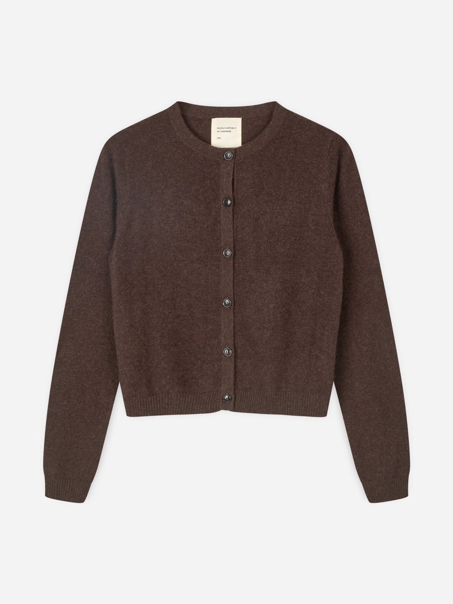 Kvinders brun cashmere cardigan med knapper