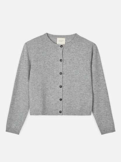 Kvinders grå cashmere cardigan med knapper