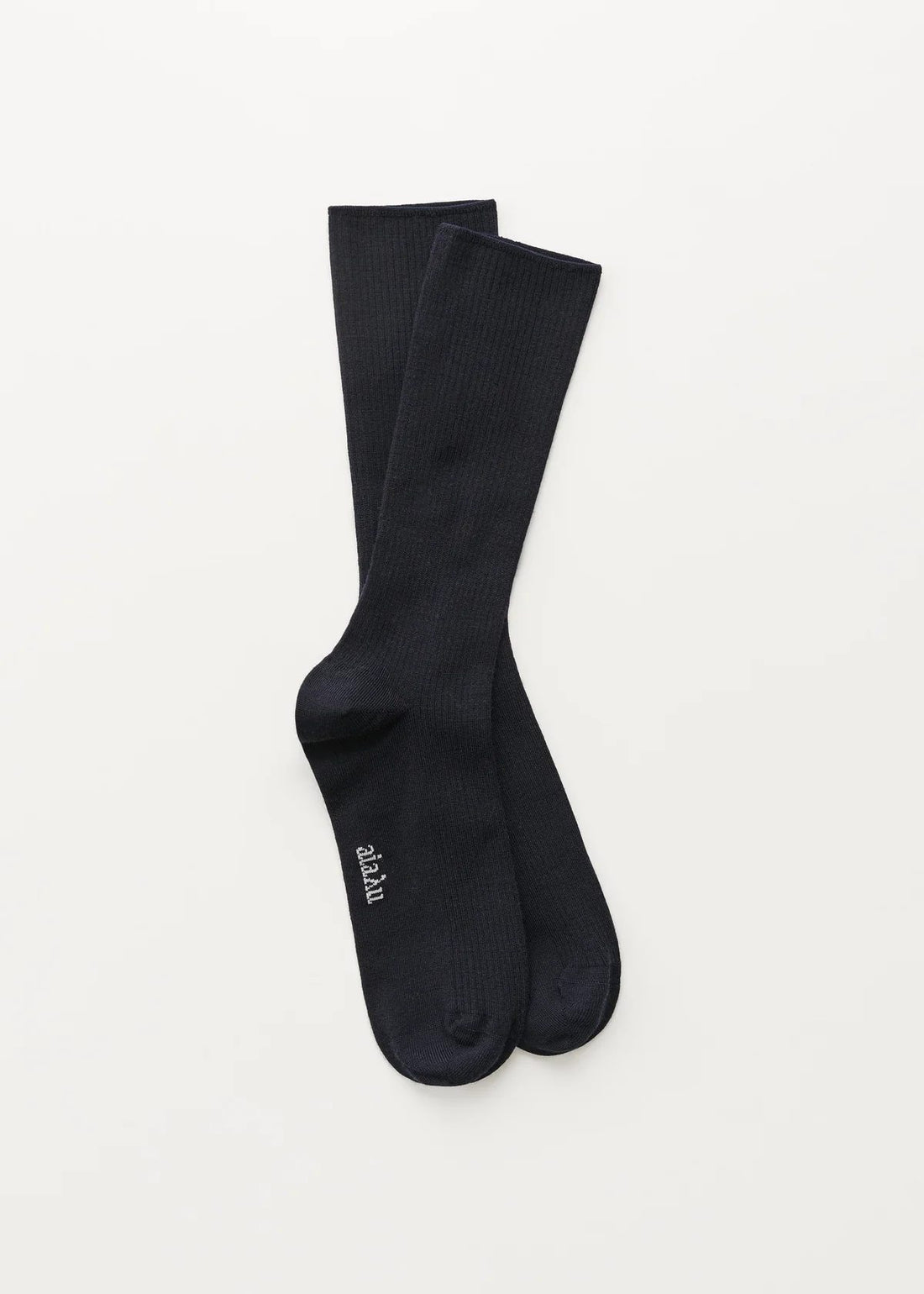 Wool Rib Socks Navy