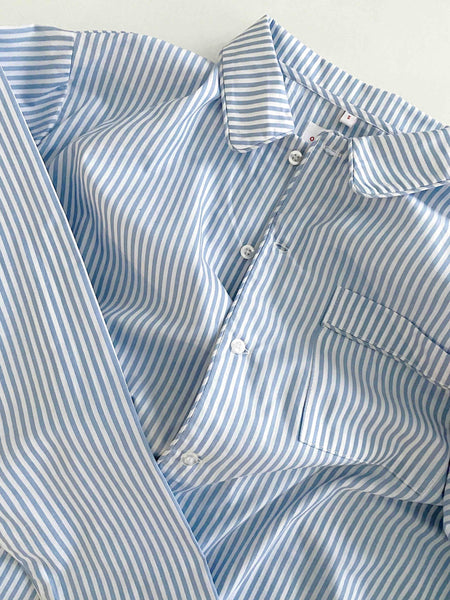 Pyjamas blå og hvid stribet