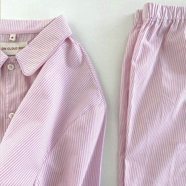 Pyjamas lyserød og hvid stribet